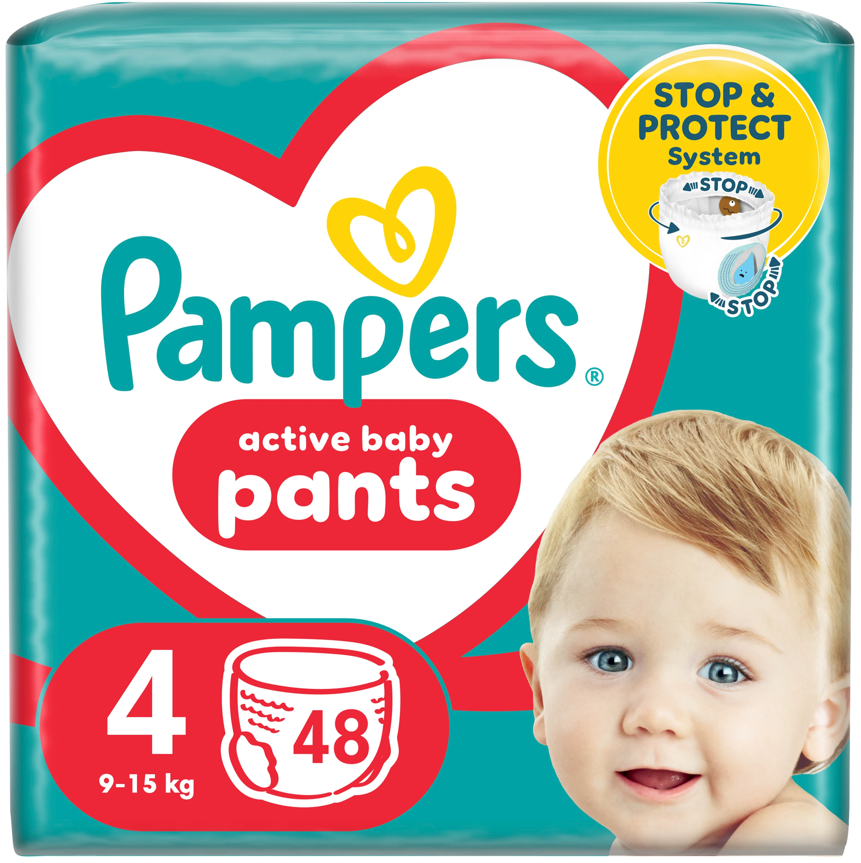 Одноразовые подгузники-трусики Pampers Active Baby Pants Размер 4 (9-15 кг) 48 шт. (80815157)