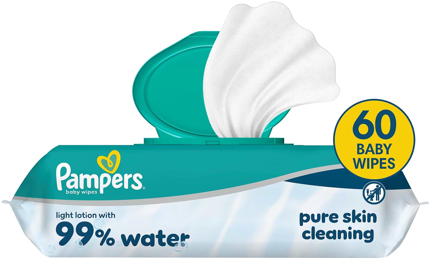 Серветки вологі для дітей Pampers 99% Water, 60 шт (80871795)