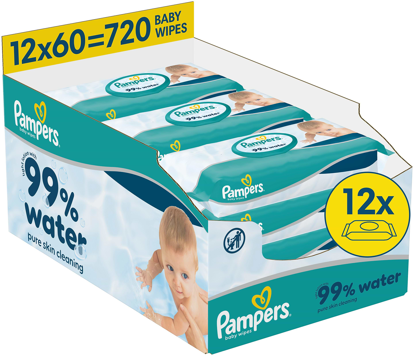 Серветки вологі для дітей Pampers 99% Water, 720 шт (80871787)