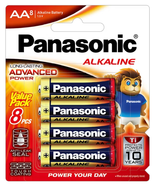 Батарейка тип AA Panasonic Alkaline Power щелочная, 8 шт. (LR6T/8B)