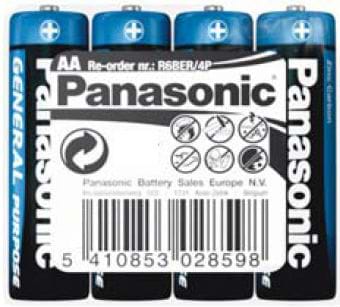 Фото - Батарейка тип AA Panasonic GENERAL PURPOSE R6 TRAY 4 ZINK-CARBON