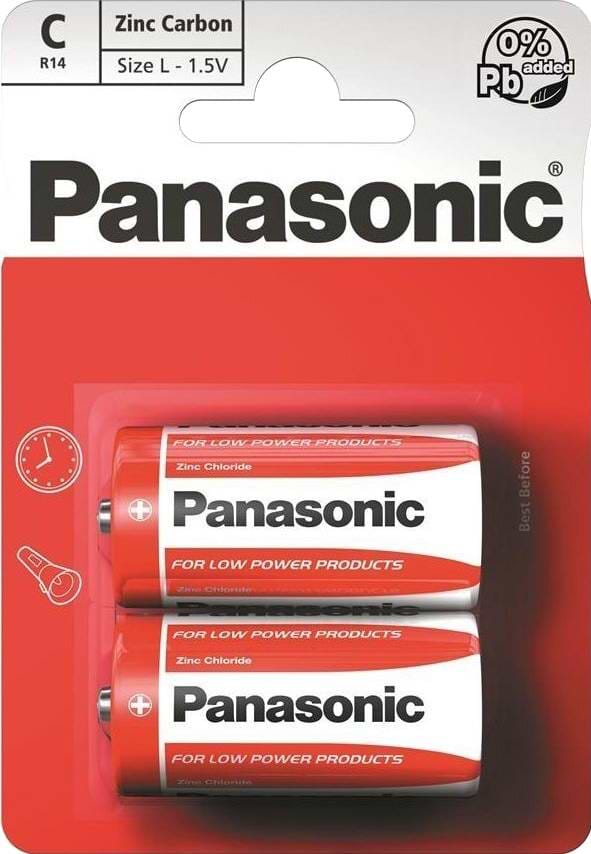 Батарейка тип C (LR-14) Panasonic RED ZINK R20 BLI 2 ZINK-CARBON
