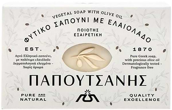 Фото - Тверде мило Papoutsanis Olive Oil White 125 г (PSSTOOW125) Фото - Тверде мило Papoutsanis Olive Oil White 125 г (PSSTOOW125)