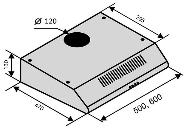 Фото - Уценка - Вытяжка Ventolux PARMA 50 WH