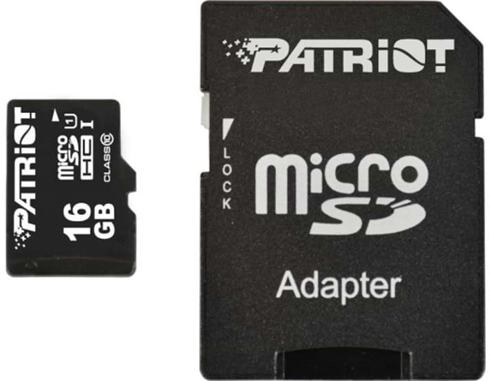 Карта пам'яті Patriot LX microSDHC 16GB UHS-I Class 10 + SD-adapter (PSF16GMCSDHC10) - Фото 1