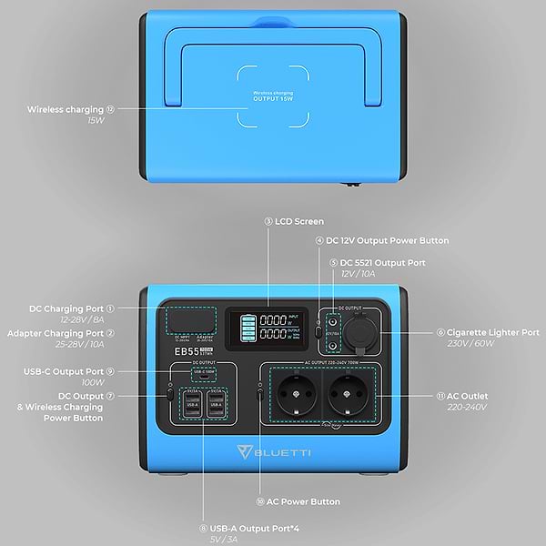 Фото - Уцінка - Зарядна станція універсальна Bluetti PowerOak EB55 700W 150000mAh (PB930340)