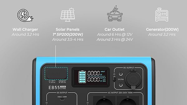 Фото - Уцінка - Зарядна станція універсальна Bluetti PowerOak EB55 700W 150000mAh (PB930340)