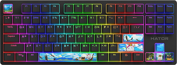 Фото - Додаткові змінні клавіші для клавіатури Hator Authentic Edition PBT keycaps Fighting cats (HTS-705)