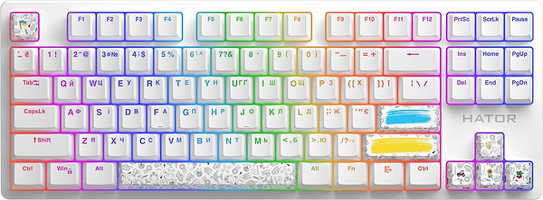 Фото - Дополнительные сменные клавиши для клавиатуры Hator Authentic Edition PBT keycaps White (HTS-700)