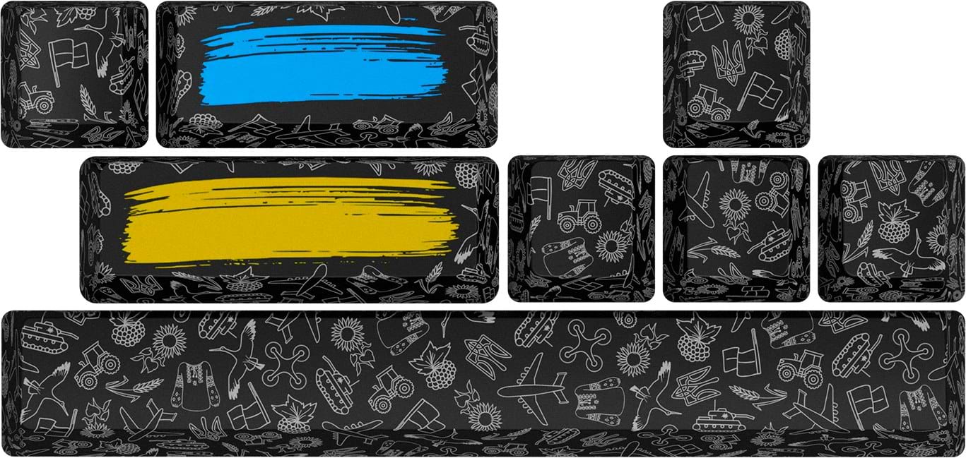 Додаткові змінні клавіші для клавіатури Hator Authentic Edition PBT keycaps Black (HTS-701) - Фото 1