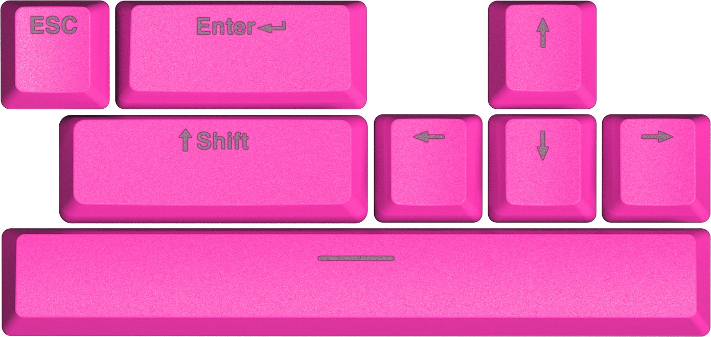 Додаткові змінні клавіші для клавіатури Hator Knockout Pink PBT ESC/SPACE/ENTER/R.SHIFT/ARROWS (HTS-711) - Фото 1