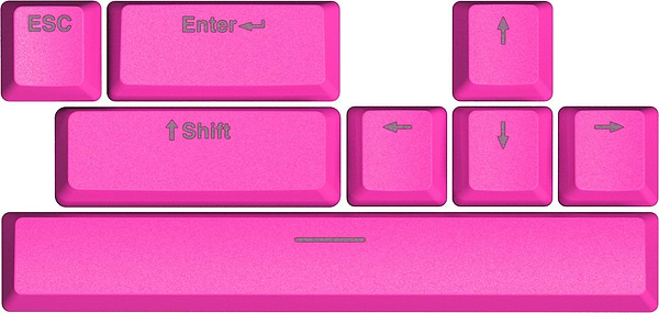 Фото - Дополнительные сменные клавиши для клавиатуры Hator Knockout Pink PBT ESC/SPACE/ENTER/R.SHIFT/ARROWS (HTS-711)