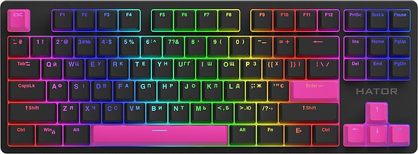 Фото - Дополнительные сменные клавиши для клавиатуры Hator Knockout Pink PBT ESC/SPACE/ENTER/R.SHIFT/ARROWS (HTS-711)
