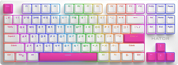 Фото - Дополнительные сменные клавиши для клавиатуры Hator Knockout Pink PBT ESC/SPACE/ENTER/R.SHIFT/ARROWS (HTS-711)