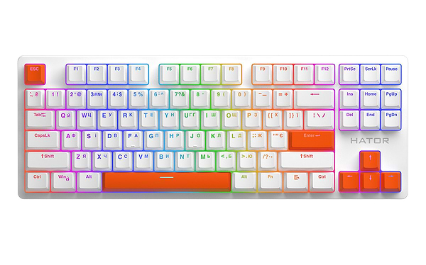 Фото - Додаткові змінні клавіші для клавіатури Hator Orange PBT ESC/SPACE/ENTER/R.SHIFT/ARROWS (HTS-712)
