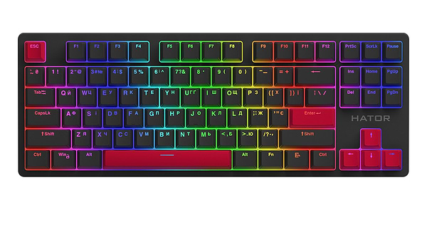 Фото - Уцінка - Додаткові змінні клавіші для клавіатури Hator Racing Red PBT ESC/SPACE/ENTER/R.SHIFT/ARROWS (HTS-713)