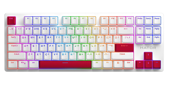 Фото - Уцінка - Додаткові змінні клавіші для клавіатури Hator Racing Red PBT ESC/SPACE/ENTER/R.SHIFT/ARROWS (HTS-713)