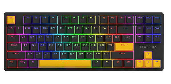 Фото - Додаткові змінні клавіші для клавіатури Hator Sunny Yellow PBT ESC/SPACE/ENTER/R.SHIFT/ARROWS (HTS-715)