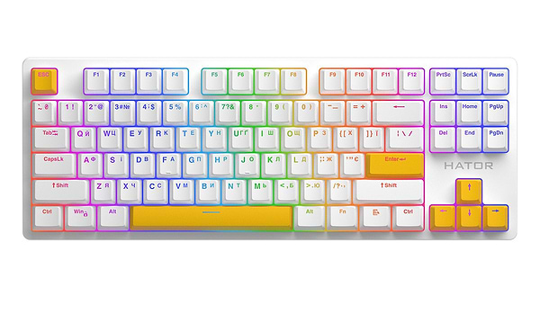 Фото - Додаткові змінні клавіші для клавіатури Hator Sunny Yellow PBT ESC/SPACE/ENTER/R.SHIFT/ARROWS (HTS-715)