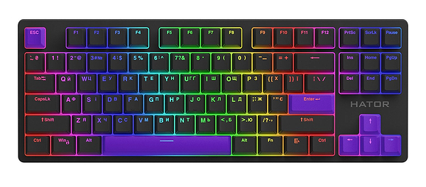 Фото - Дополнительные сменные клавиши для клавиатуры Hator Vivid Lilac PBT ESC/SPACE/ENTER/R.SHIFT/ARROWS (HTS-716)