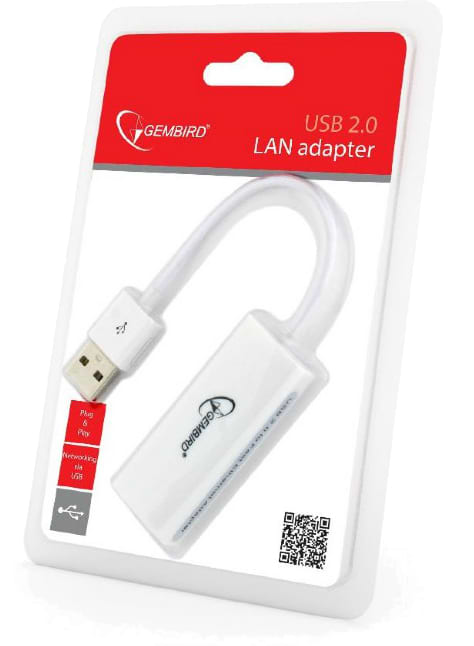 Фото - Уценка - Переходник USB- RJ-45 Gembird USB - Fast Ethernet White (NIC-U2-02)