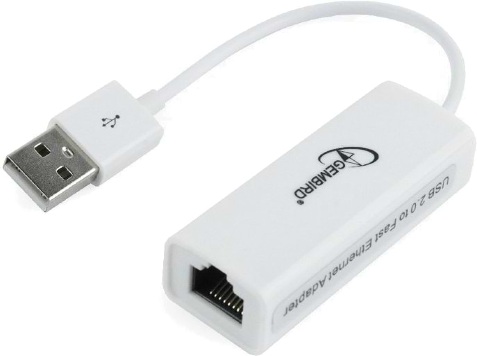 Перехідник USB- RJ-45 Gembird USB - Fast Ethernet White (NIC-U2-02) - Фото 1
