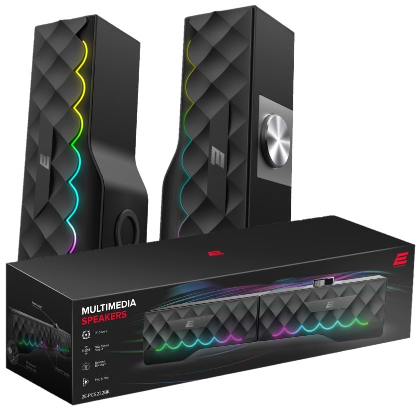 Комп'ютерна акустика компактна 2.0 2E PCS232 USB Black (2E-PCS232BK)