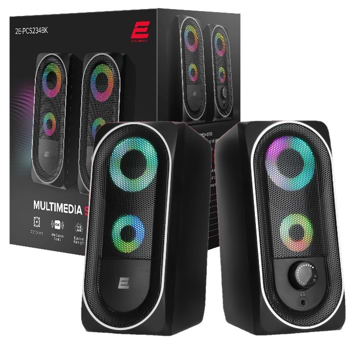 Компьютерная акустика компактная 2.0 2E PCS234 USB Black (2E-PCS234BK) - Фото 1