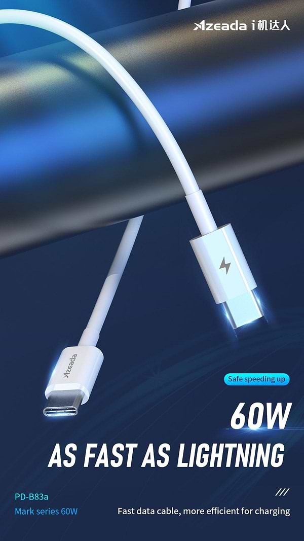 Фото - Кабель Proda PD-B83a Type-C to Type-C Fast Charge 60W 1  м (PD-B83a-WHT)