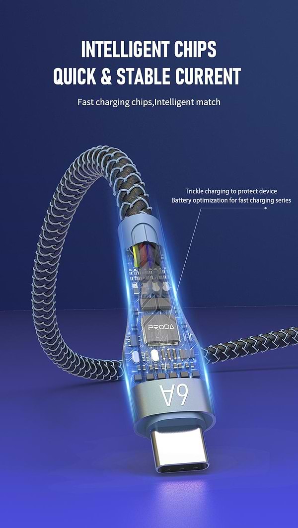Фото - Кабель Proda PD-B70i Type-C to Lightning Pulsing Fast Charging 1.5 м (PD-B70i-GR)