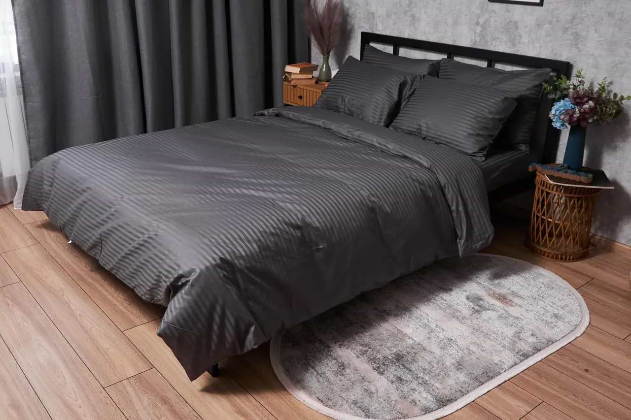 Комплект постельного белья Moon&Star Satin Stripe Stripe Black 200х220 (MS-820003688)