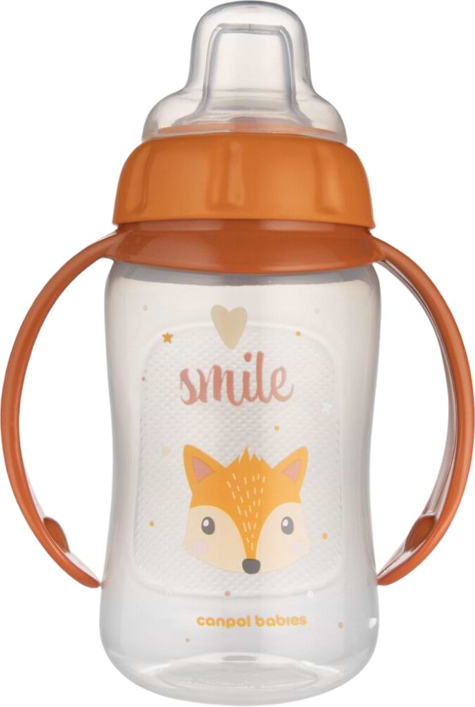 Поильник-непроливайка детский Canpol babies 320 мл Cute Animals - оранжевая (56/512_ora)
