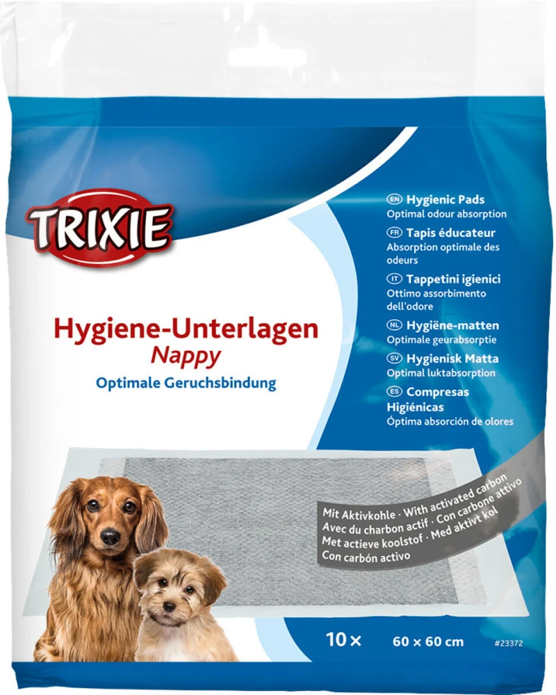 Пелюшки для собак Trixie з активованим вугіллям 60 х 60 см 10 шт. (4047974233726)