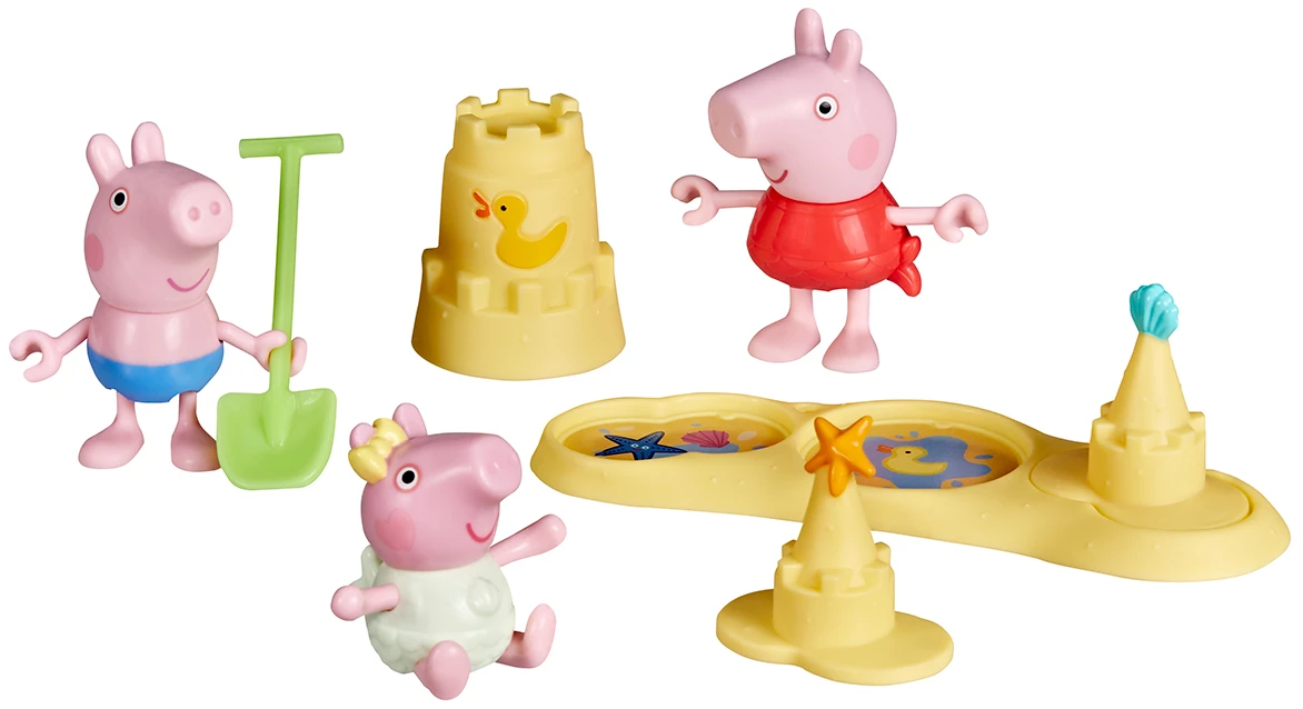 Ігрова фігурка-сюрприз Peppa Pig FIGURINES – ТРИ МАЛЕНЬКІ СВИНКИ НА ПЛЯЖІ (G2833)