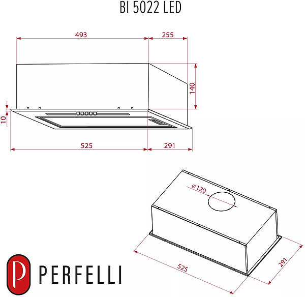 Фото - Вытяжка встраиваемая Perfelli BI 5022 FBL LED