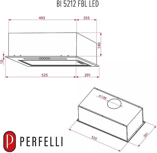 Фото - Витяжка вбудована Perfelli BI 5212 FBL LED