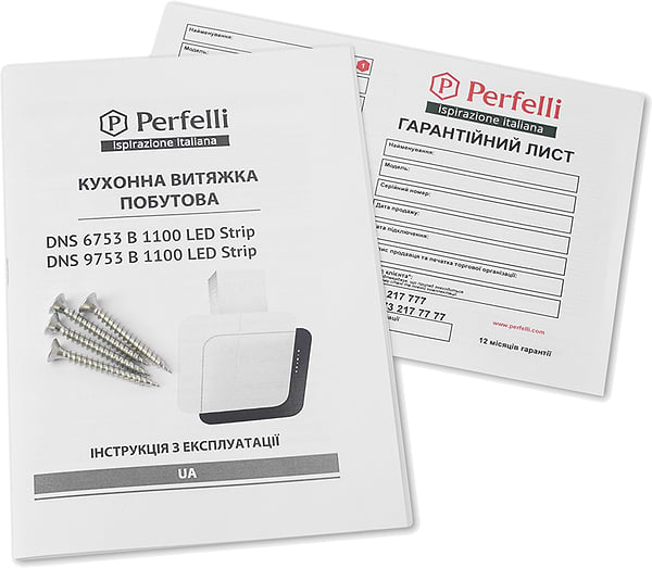 Фото - Вытяжка декоративная Perfelli DNS 6753 B 1100 WH/BL LED Strip