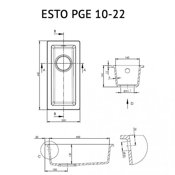 Фото - Мойка кухонная Perfelli Esto PGE 10-22 Sand