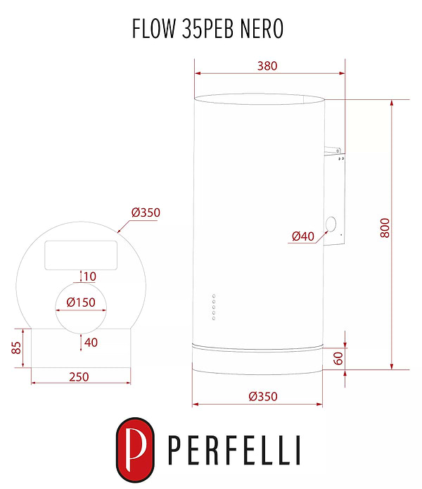 Фото - Витяжка декоративна Perfelli FLOW 35PEB NERO
