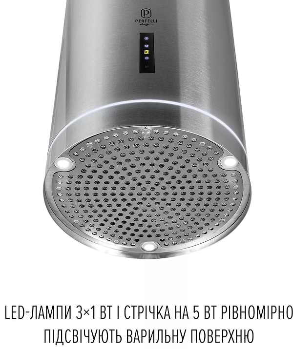 Фото - Витяжка декоративна Perfelli DESIGN ISOLA 35 INOX SILENZIO