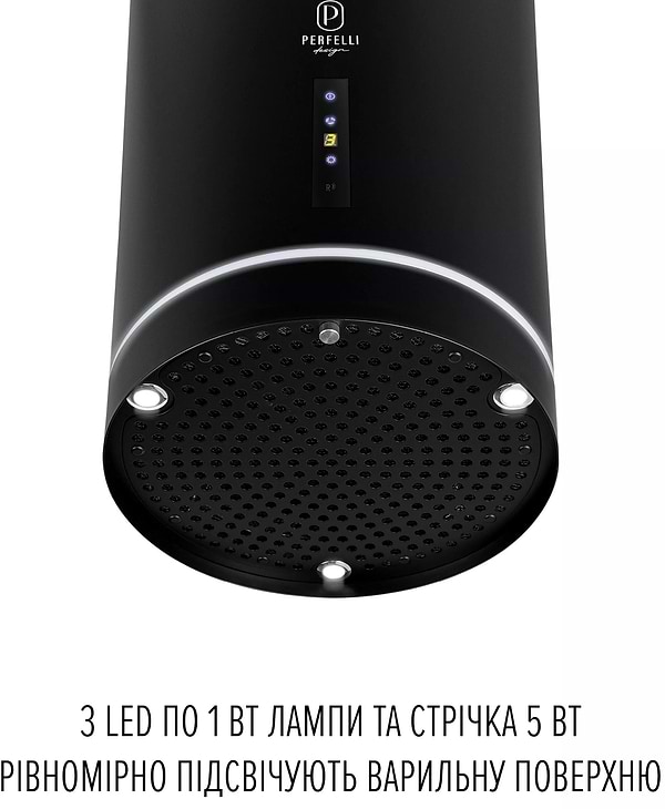 Фото - Вытяжка декоративная Perfelli DESIGN ISOLA 35 NERO SILENZIO