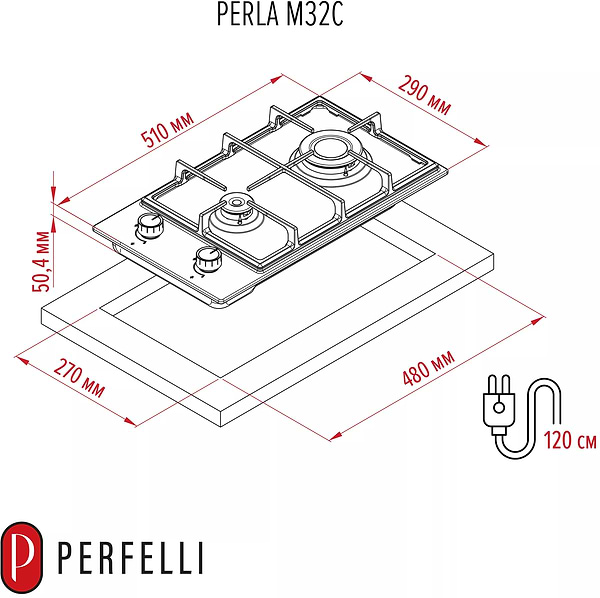 Фото - Варочная панель Domino Perfelli PERLA M32C NERO