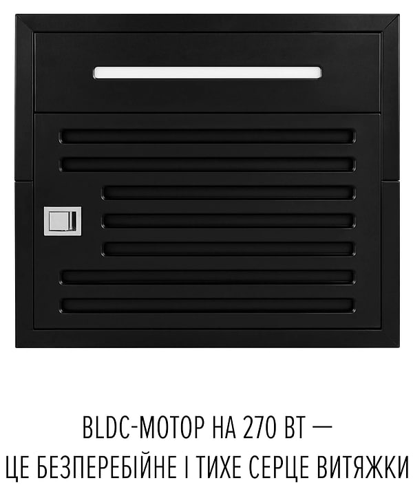 Фото - Вытяжка декоративная Perfelli DESIGN QUATTRO 41 NERO SILENZIO