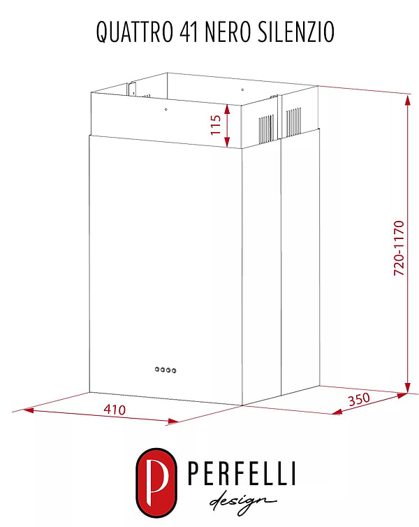 Фото - Вытяжка декоративная Perfelli DESIGN QUATTRO 41 NERO SILENZIO