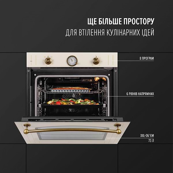 Фото - Духовой шкаф электрический Perfelli RETRO 6A8N BEIGE