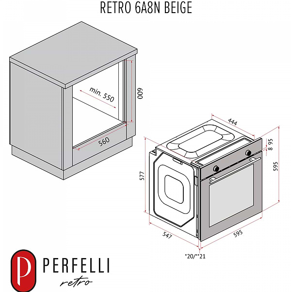 Фото - Духовой шкаф электрический Perfelli RETRO 6A8N BEIGE