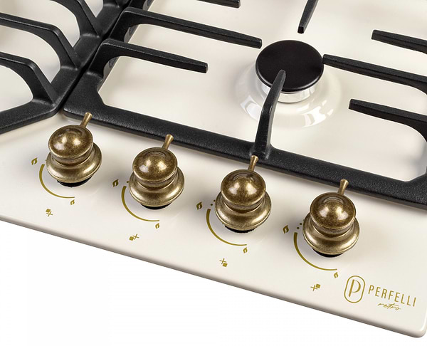 Фото - Варильна поверхня газова Perfelli RETRO MW69C BEIGE