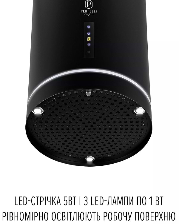 Фото - Витяжка декоративна Perfelli DESIGN RICCO 35 NERO SILENZIO