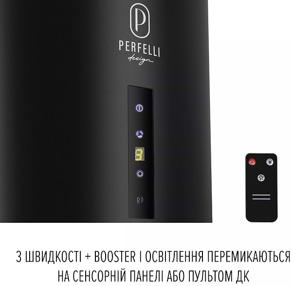 Фото - Витяжка декоративна Perfelli DESIGN RICCO 35 NERO SILENZIO