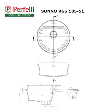 Фото - Мийка кухонна Perfelli Sonno RGS 105-51 Light Beige